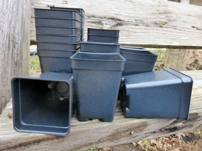 108 Plastic Seedling Pots 2 1/2" Square 108 Plastic Seedling Pots 2 1/2" Square